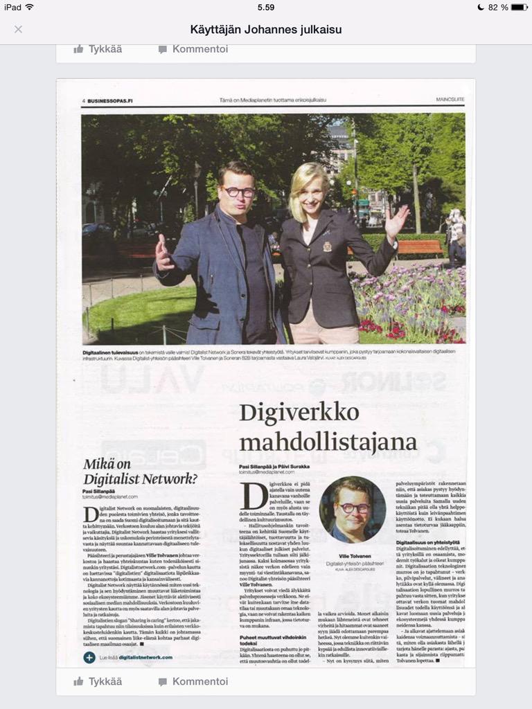 Päivän <a href="/KauppalehtiFi/">Kauppalehti</a> kertoo paljon #digitalist -asiaa eri näkökulmista. Analogisesti kotiin kannettuna! #Digitalous