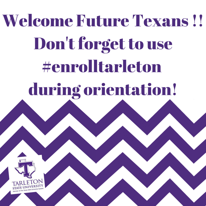 TarletonTxnSvcs's tweet photo. Happy Purple/orientation Thursday! #enrolltarleton #texanorientation #purplethursday #tarletonorientation #Tarleton19 http://t.co/E3rJ7Nqp1X
