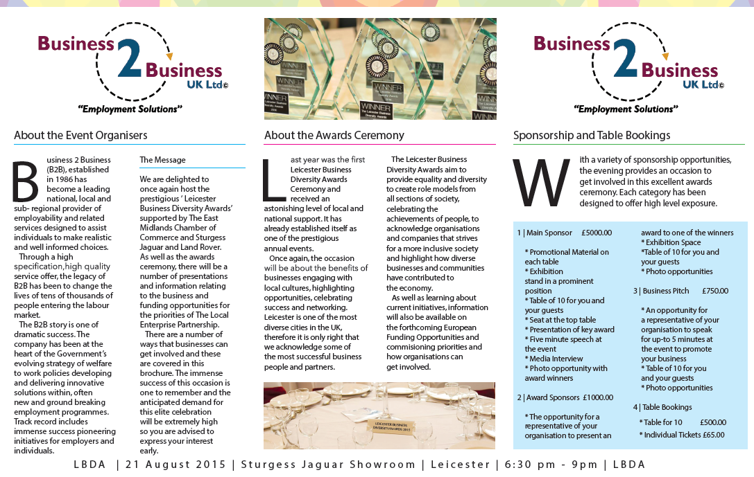 #HLHCharity are proud to announce this years Leicester Business Diversity Awards will be supporting #HLHCharity