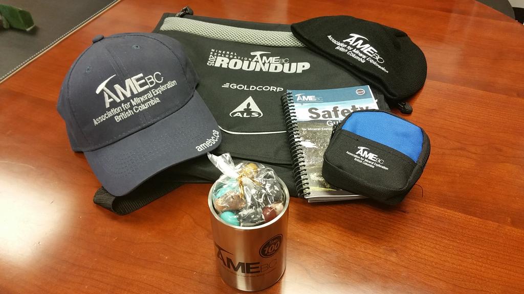 Canuckoholic's tweet photo. The Association of Mineral Exploration BC would like to donate this swag bag to the @MiningForFood fundraiser @AME_BC http://t.co/XIeGXlfgfI