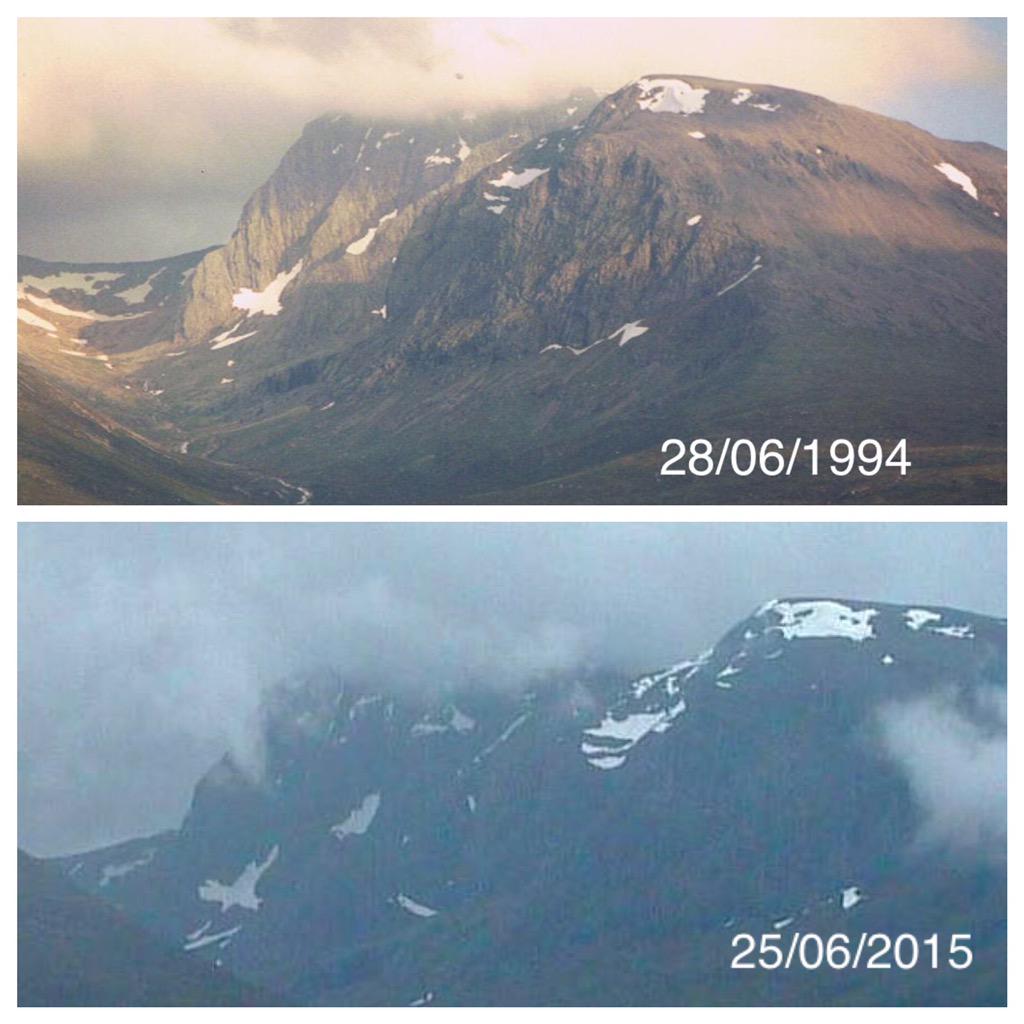 Ben Nevis today compared to 2014 and 1994 (both big snow years) at the same time of year. 2015 shaping up WELL. #snow