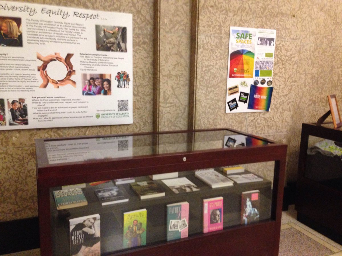 RutherfordLib's tweet photo. Last week to check out the #UAlberta LGBT Book Month exhibit from @UofASafeSpaces! In #RutherfordLibrary South. http://t.co/nbRQwlZqqM
