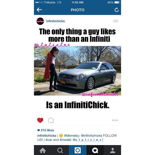 InfinitiAgora's tweet photo. .
You like cars? 
You like girls?? Then go follow💕
.................... @infinitichicks 💕
................. @infini… http://t.co/t3YzdQYXQM