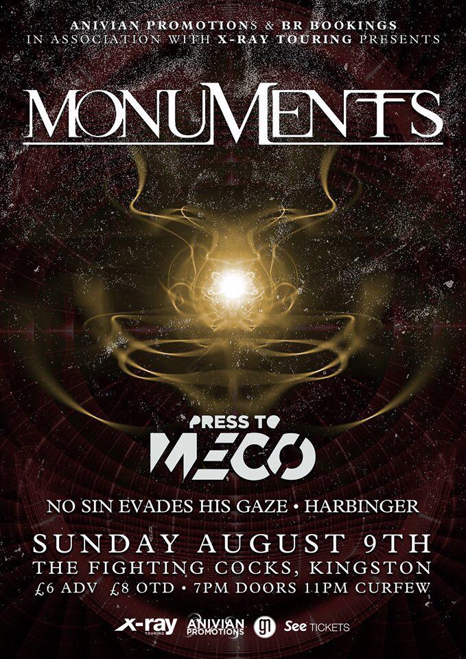 JUST ANNOUNCED! <a href="/thisismonuments/">MONUMENTS</a> will be reducing the fighting cocks in Kingston to mere rubble. Don't miss it!