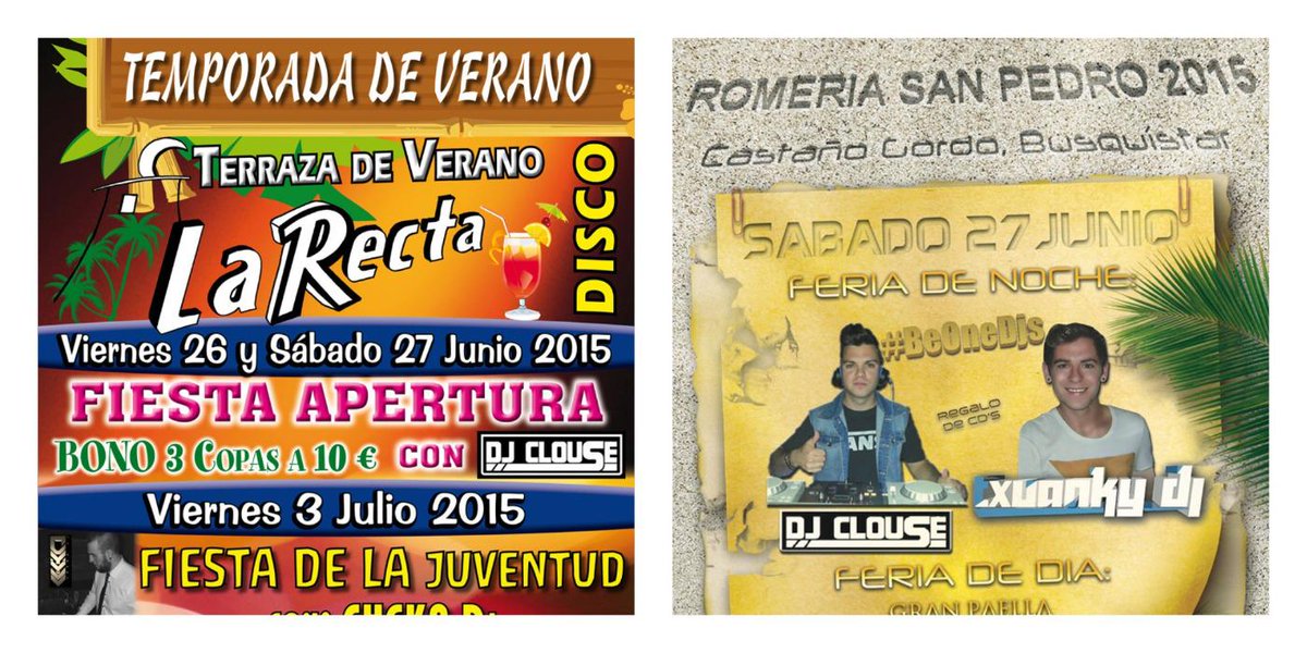 Coello91's tweet photo. Ya lo sabeis!! Mañana Inauguracion de La Recta Portugos y el Sabado Fiesta de Noche de Fiesta Romeria San Pedro 2015! http://t.co/jb3Lesv2WK