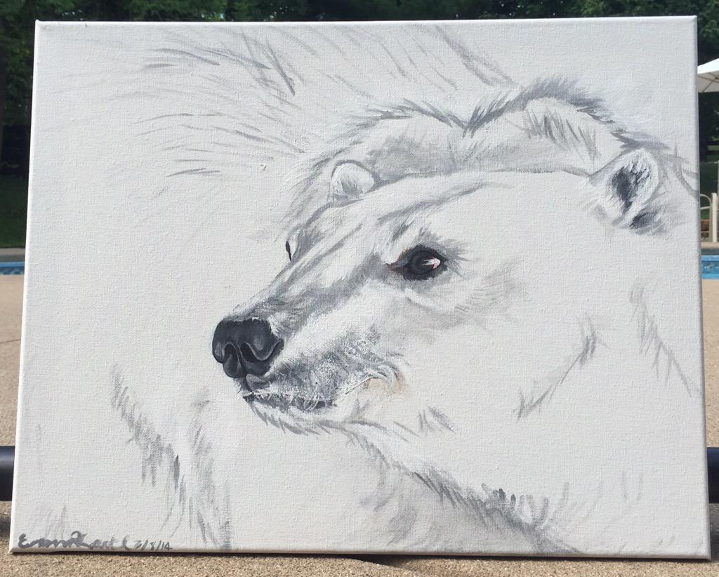 EmmaKarle's tweet photo. I'm thinking about selling my polar bear painting, anyone interested? Dm me. http://t.co/IwwV7UvSgm