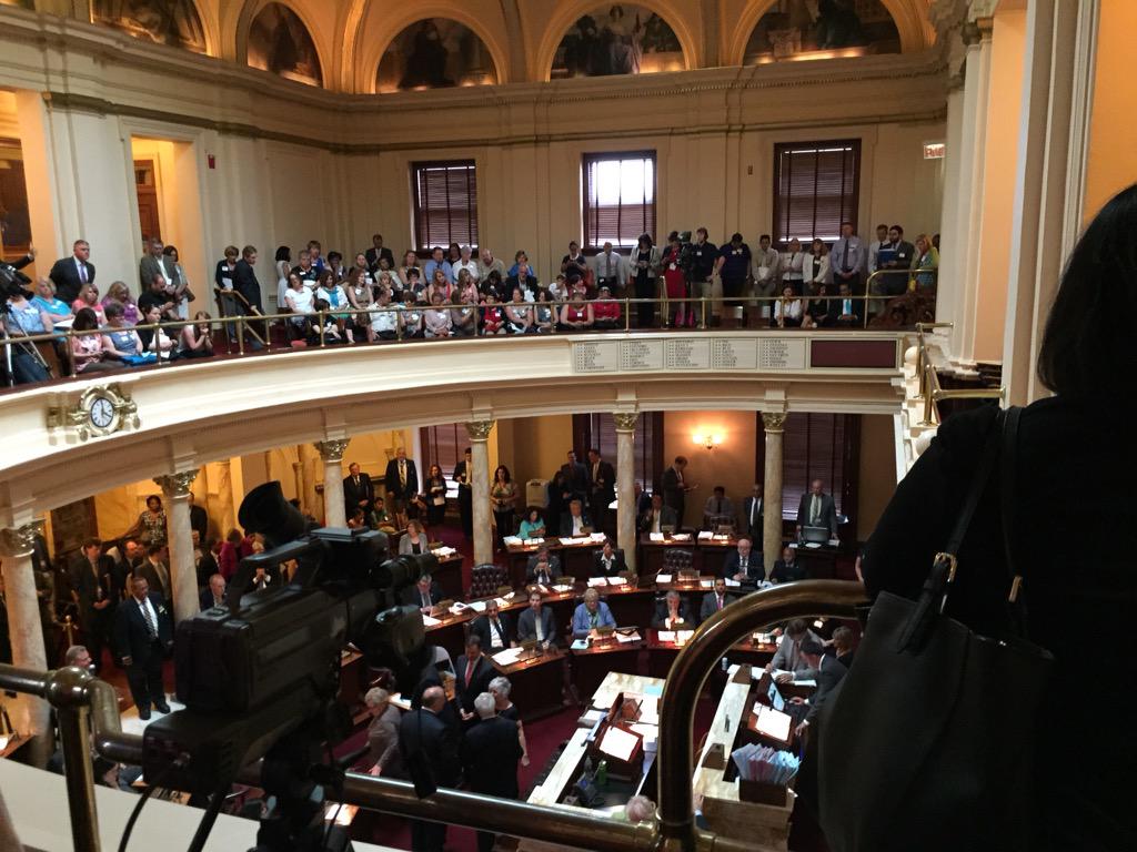 VernonTea's tweet photo. VTEA representing at the NJEA Lobby Day. Attendees spoke to Allison Littell McHose entering assembly. #FundNJPension http://t.co/Z8phAmFOAU