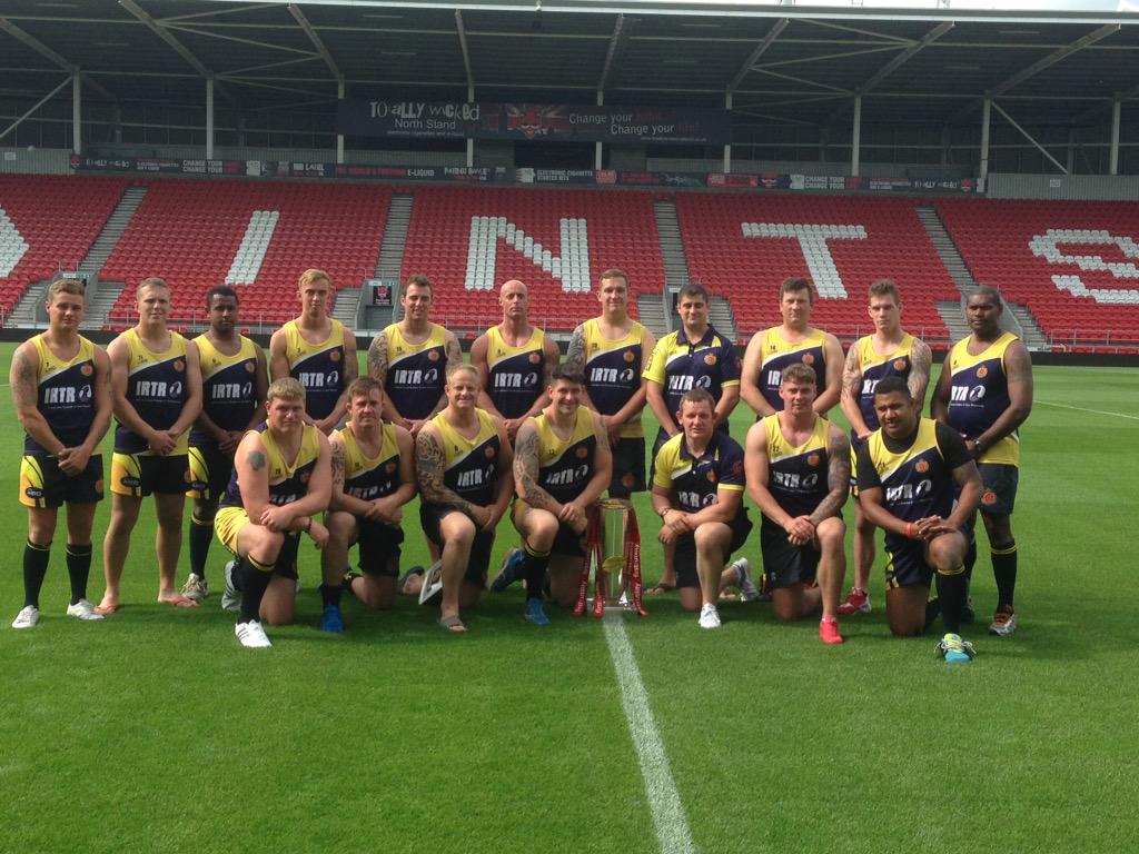 Saints1890's tweet photo. Good luck @1lancsrl in Saturday's big match, good to see you at Langtree Park today, #rugbyleague http://t.co/OWt5UQ8V1y