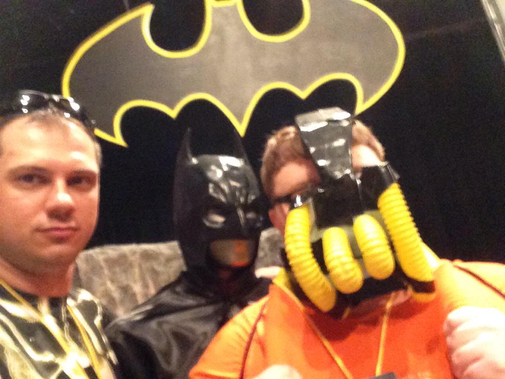 ssar15yellow's tweet photo. Mad props to our secret weapon Bane-kle and the yellow school costume department! @willshankle @batman http://t.co/UC6Ik2BMt8