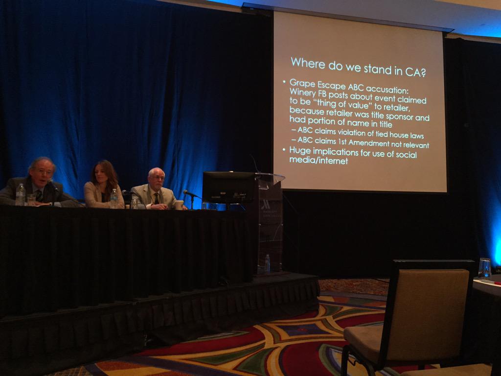 SmokeWallin's tweet photo. @boozerules #wits2015 #WineTech on ridiculous ABC ruling re the great escape save mart event.   Still in litigation. http://t.co/QnwKemZGHm