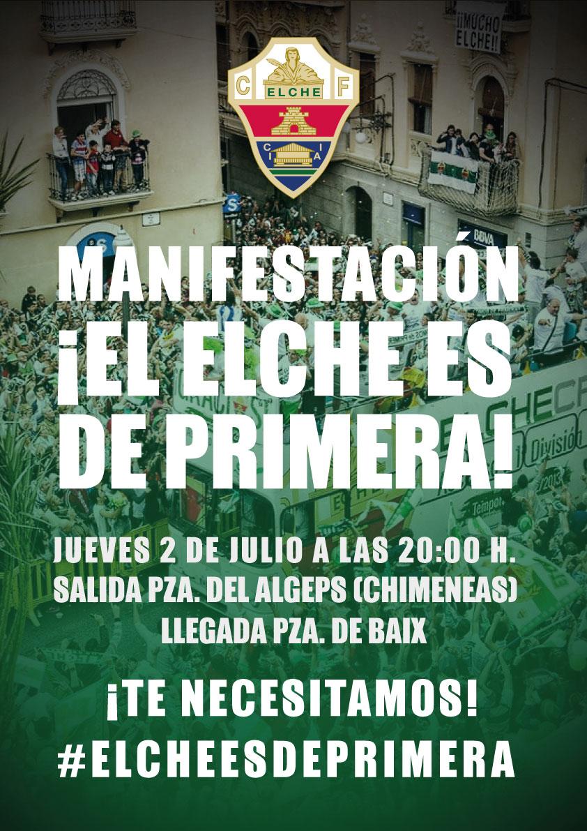 elchecf's tweet photo. El jueves 2 de julio ven a la manifestación ¡El Elche es de primera! A las 20:00h #TodosSomosElche #Elcheesdeprimera http://t.co/5OgImZ1SLr