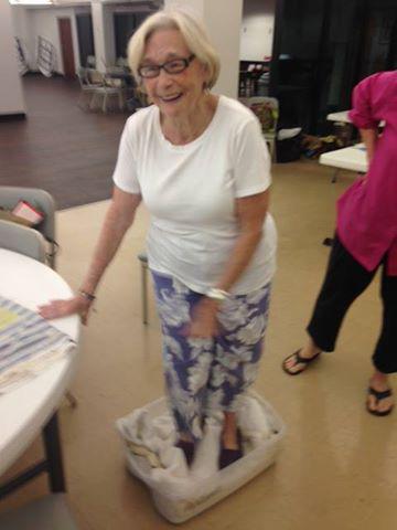 Our very crafty Michele Clark taught "The Art of Paper Making" this morning!  #FiftyForwardFirst