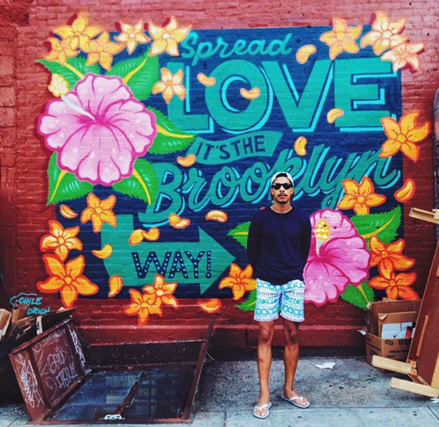 #TBT to <a href="/corbincones/">co.</a> wearing our swim trunks around Brooklyn! Thanks for the awesome pic <a href="/ahitofsarah/">Sarah Mendelsohn</a> #leclub