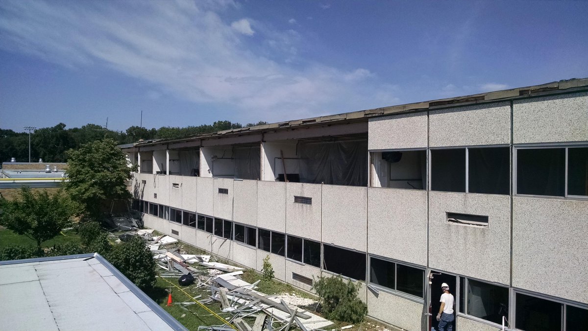 FKAarchitects's tweet photo. The @wwrsd facade project is underway &amp; coming down fast! See demo photos here: https://t.co/7wRFFyEPoq #renovation http://t.co/0SIyYYVTih