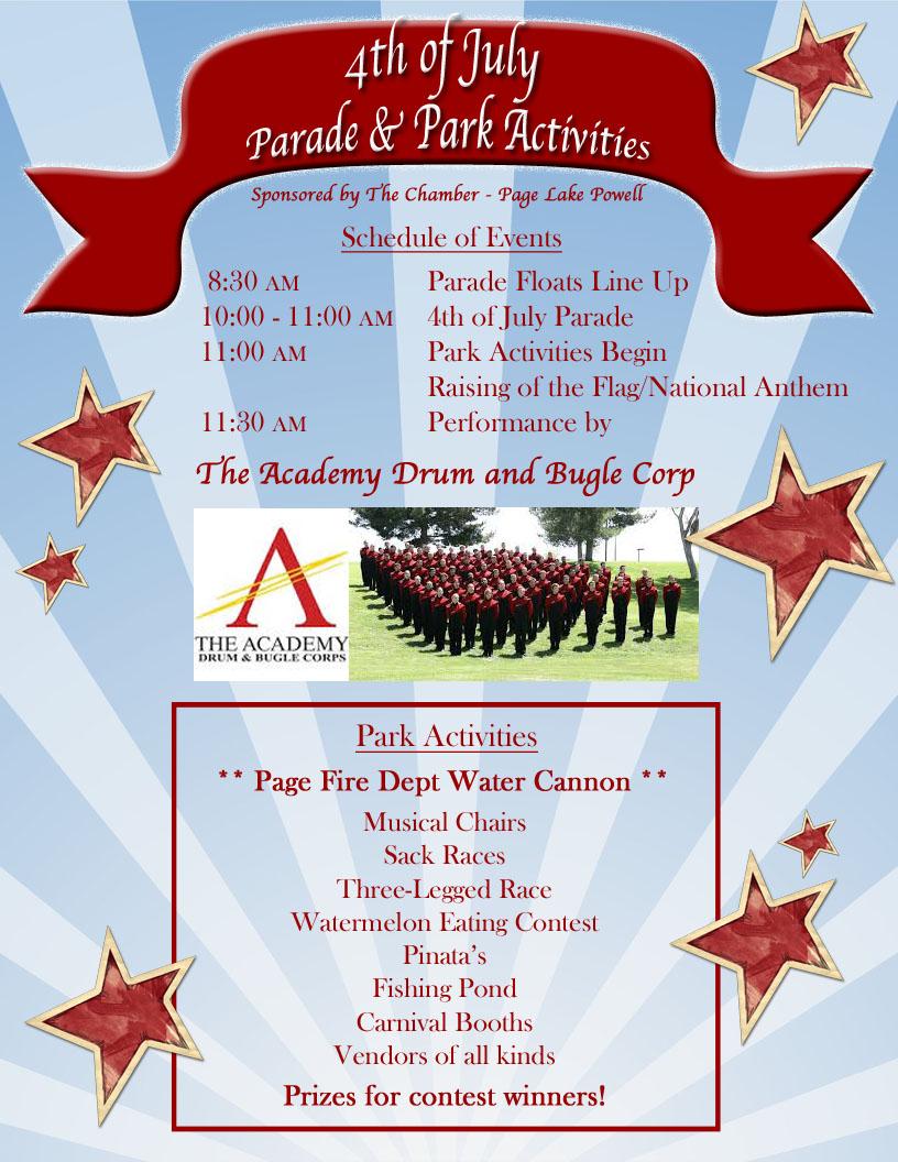 Join us for a great July 4, 2015 in Page Sponsored by The Chamber Page Lake Powell.