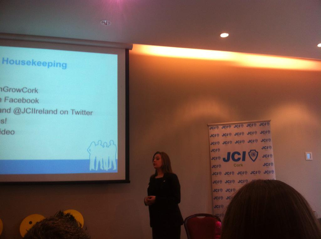 liaboyland's tweet image. @MKPortley opening the June @JCICork meeting #MeetLearnGrow @JCIGalway