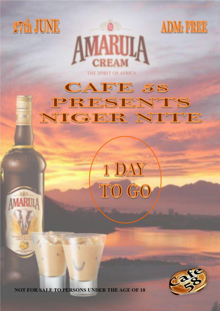 cafefifty8's tweet photo. #OneDayLeft
#ItsOnNow
#NigerNite http://t.co/kXNsFsfMjv