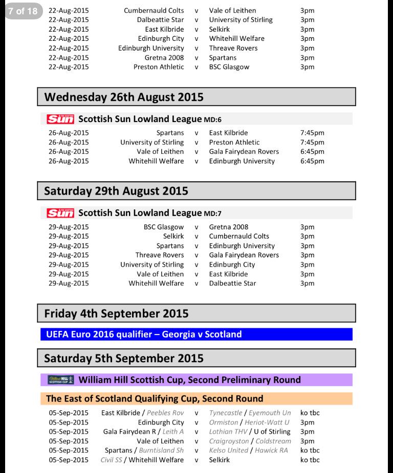 EdinburghCityFC's tweet photo. Fixtures are out - the first few weeks... http://t.co/OQCHso3vZD