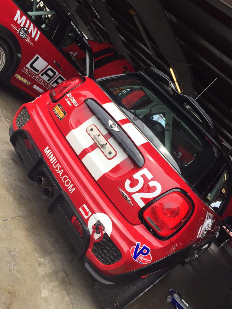 EllsworthRacing's tweet photo. Getting ready for the first practice of the weekend for @IMSA with LAP Motorsports at @WGI #MiniCooper #IMSA #racing http://t.co/U03DQRa2sr