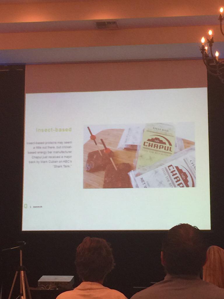 blohn_dee's tweet photo. @WineWITS this seminar just keeps amazing me 😧 #CricketJerky #InsectMeat #ProteinCrazy #Huh #WITs2015 http://t.co/NVXsXvTrUr