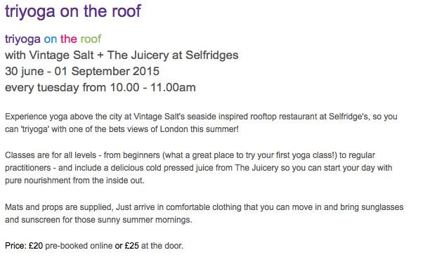'Yoga on the Roof' this Tuesday morning July 2nd.
Begin your day with full breaths, Deep stretches &amp; Pressed juice.