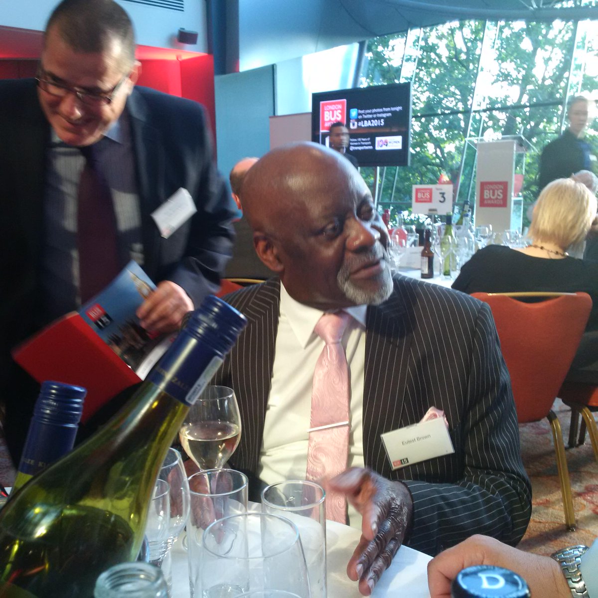SimonBusTech's tweet photo. Eutest Brown celebrating 51 years of driving London Buses. #LBA2015 @AbellioPeople http://t.co/rGZ87ThBH9