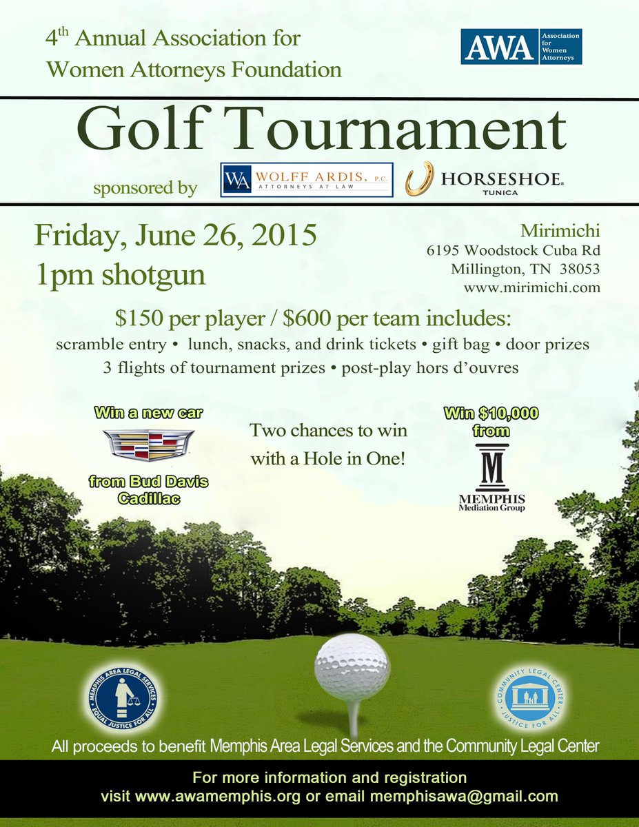 TLAWorg's tweet image. Don't forget about the AWA's 4th Annual Golf Tournament tomorrow!  Proceeds to benefit MALS and CLC. #joinTLAW