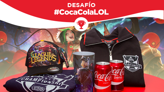 VPCocaCola_CL's tweet photo. DESAFÍO LOL: ON 5 mil RT's hasta las 19 hrs = Sorteo de este pack lolero + 2 pases al evento #CocaColaLOL GO! http://t.co/hZOg0hHPL1