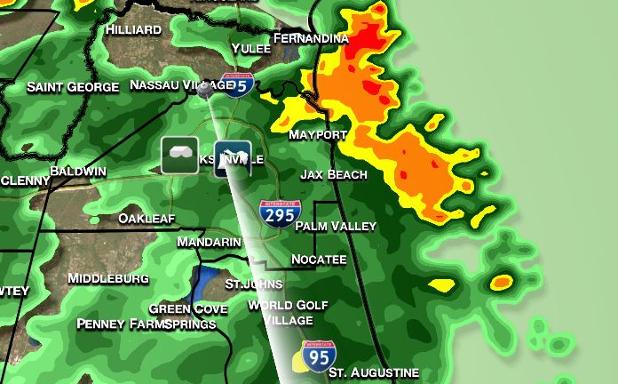 MikePrangley's tweet photo. Powerlines down in Arlington at Boulevard Center Drive. Damaging line of storms is offshore. http://t.co/gBMrGAWWHE http://t.co/LSN2vYJ9ZW
