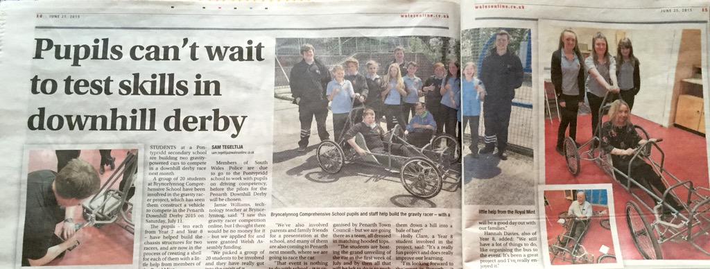 BrynTech's tweet photo. Well done Team Gravity made The Rhondda Observer http://t.co/KrAg7qHRfF