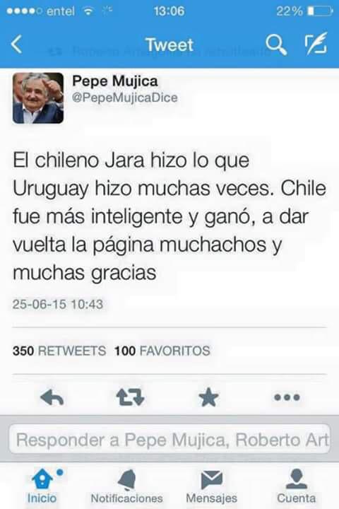 maxpoblete90's tweet photo. Si el presidente de uruguay lo dice es mas honesto reconoce la derrota llorones. http://t.co/bPGXHCltTX