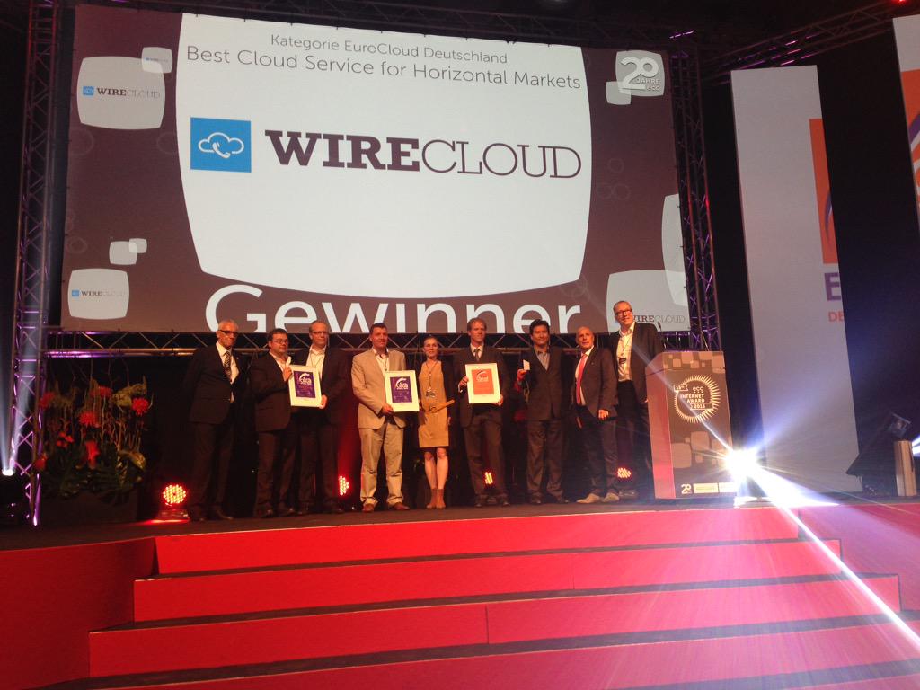 wirecloudTEL's tweet photo. First place Euro Cloud Germany #ecoGala15 thanks a lot http://t.co/ef1a31jxYN