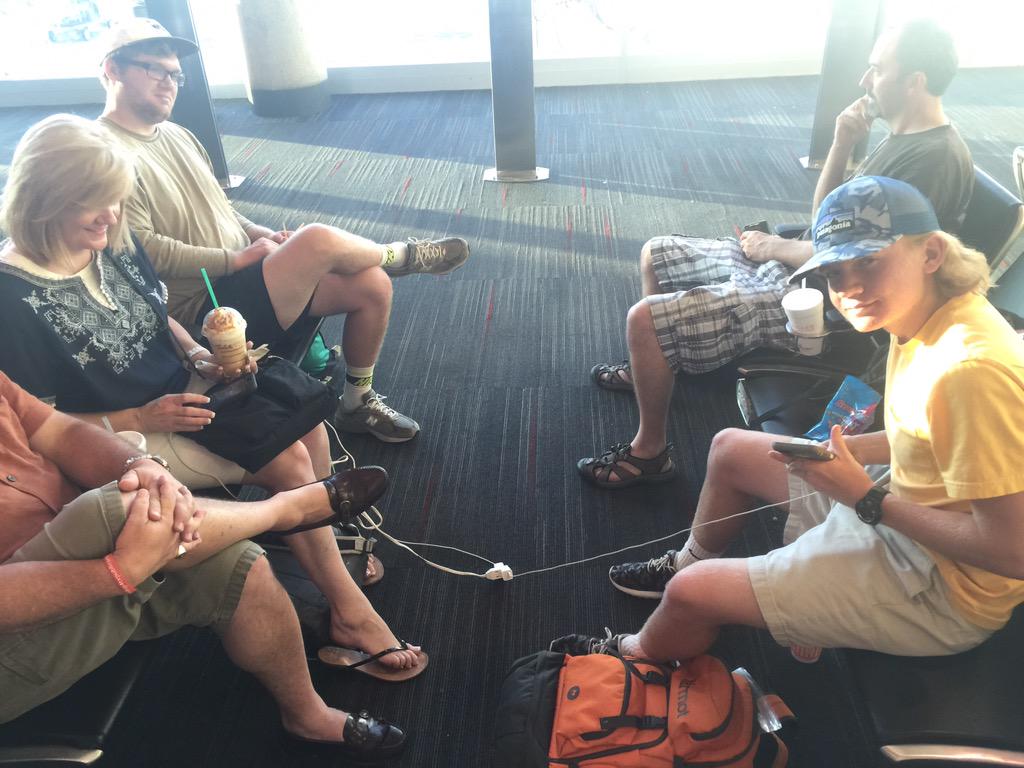 Being a "tech guy" runs in the family. The youngest Levesque brought an extension cord in his carry-on luggage. #tech