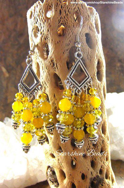 StarshineMystic's tweet image. On SALE! Yellow Jade &amp;amp; Crystal Earrings! etsy.com/listing/238033… #shoppershour #etsyhandmade #earrings #yellow #boho