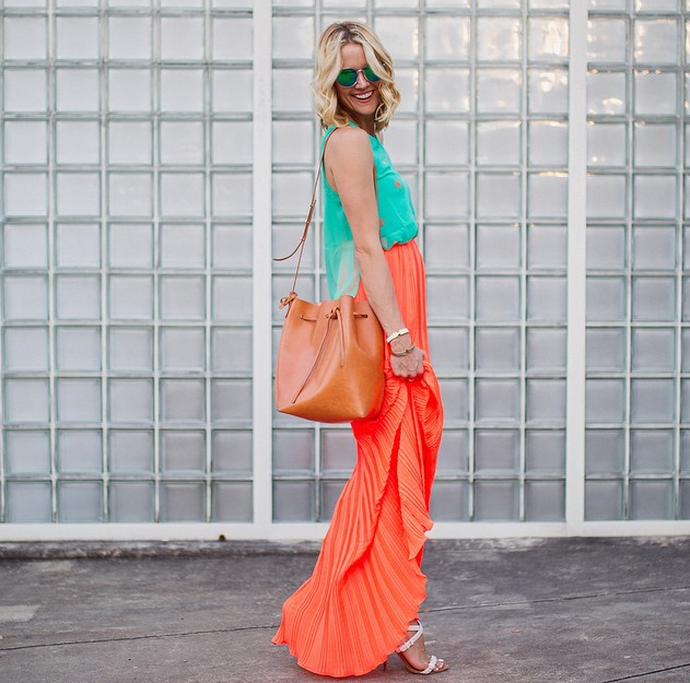 Pair our turquoise top with a coral skirt for a effortlessly #chic #summer look! #fashion #style