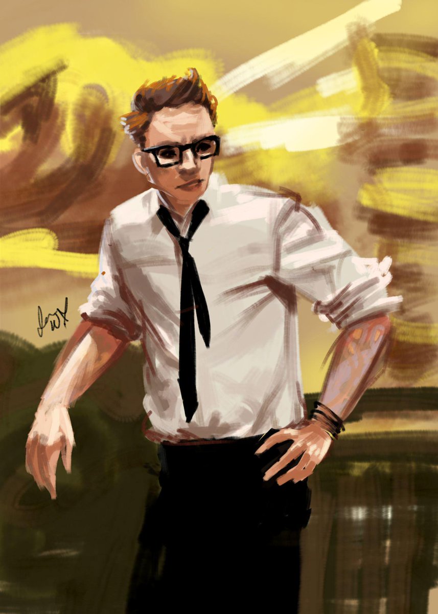 dozingpeach's tweet photo. Also, my practice for the day was this photo study of Newton Geiszler. #pacrim #newtongeiszler #tinybun http://t.co/gpJgd1afpv