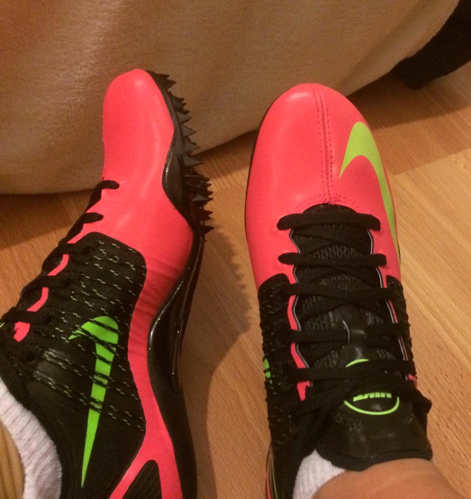 SophieMorganPT's tweet photo. A little in love with my new spikes #tracktraining #fitness #goalstobereached http://t.co/UMWfrLyXbl