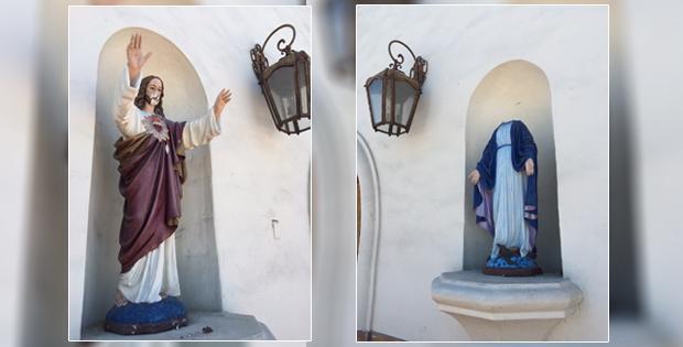 Statues Of Virgin Mary Beheaded Palm Springs Catholic Church