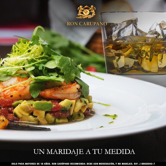 Nada mejor que una cena ligera en compañia de un exquisito <a href="/RonCarupano/">Ron Carupano</a>