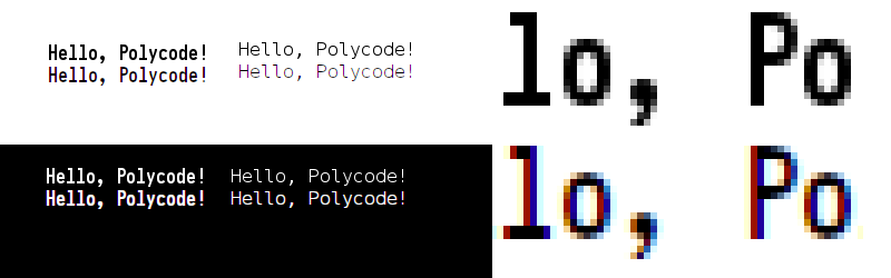 Polycode's tweet image. Added better font hinting and subpixel font rendering to master.