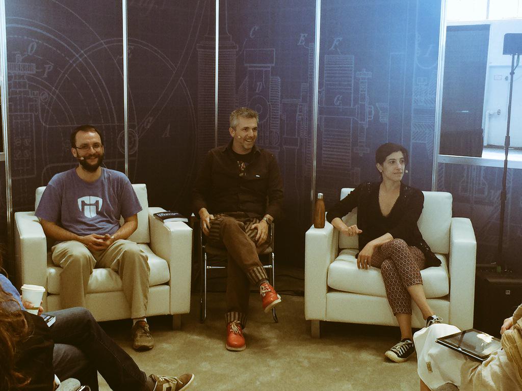 highway1io's tweet image. Live now: @brady @RAVinyard and @noUpside at #SolidCon on the book #TheHardwareStartup