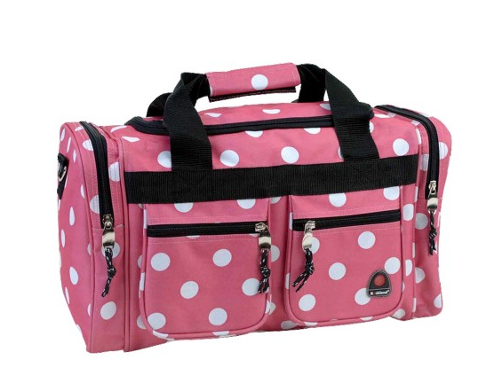 Rockland 19" Duffle #Bag, pink dots. bit.ly/1QSdDy7