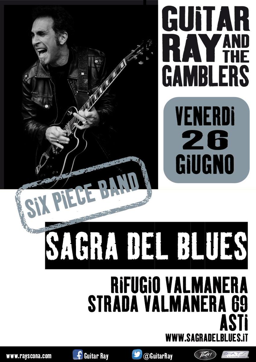 GuitarRay's tweet image. CI VEDIAMO ALLA " SAGRA DEL BLUES " !!!
INFO: sagradelblues.it