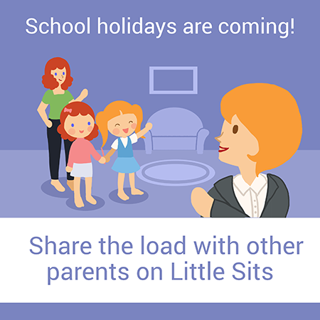 LittleSits's tweet photo. School holidays are coming! Avoid the juggling act &amp; share the load w http://t.co/6fTWHfJLOq #childcare #babysitting http://t.co/uz1kiUFMgD