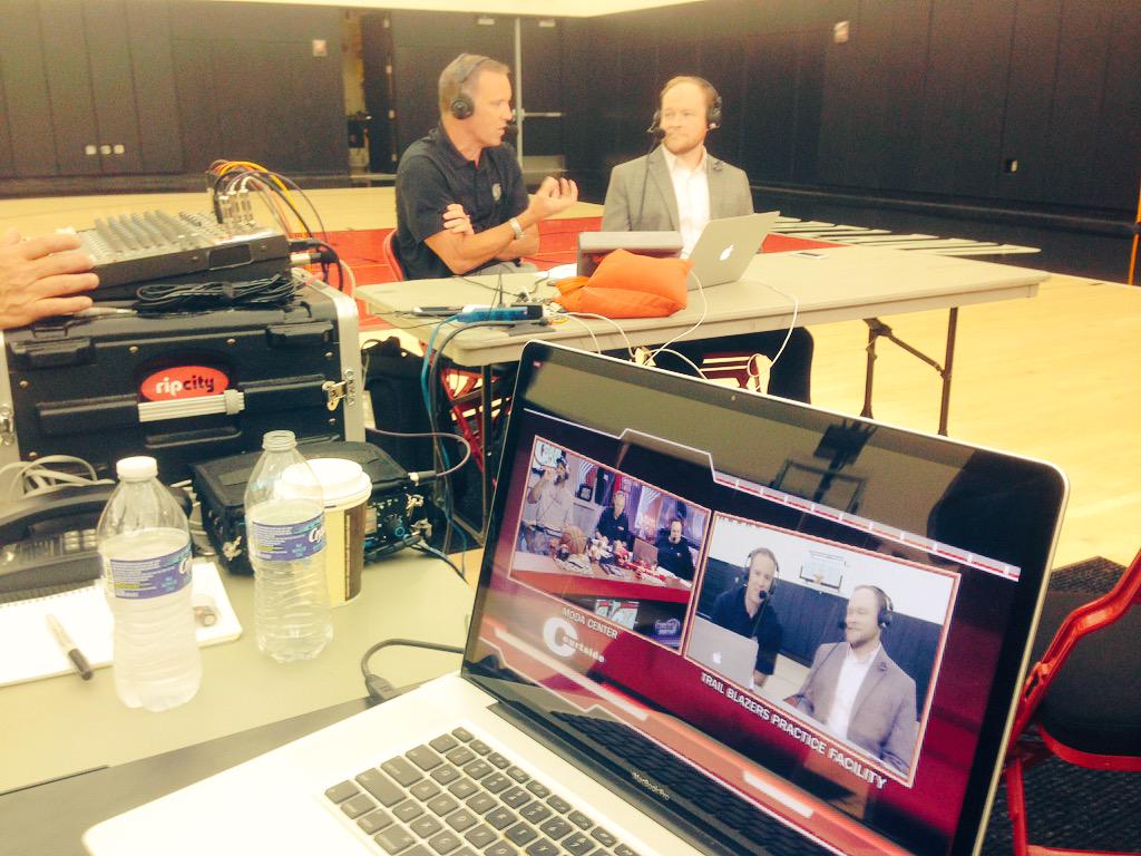 Jeff_Curtin's tweet photo. Now live with @blazermb @CHold from the practice facility #ripcitydraft #TBCOURTSIDE http://t.co/PNM4I5JdcK