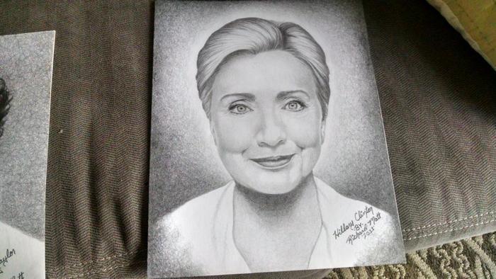 Richard Matt oil paintings of Hillary Clinton