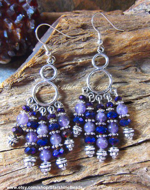 NEW & ON SALE! #Amethyst  & #Crystal #Earrings ! etsy.com/listing/237935… #shoppershour #purple #sexyearrings #boho