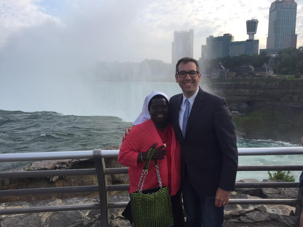PobrienM's tweet photo. What an inspiration! Sr. Rosemary with @FAITH_Catholic at Niagara Falls #CMC15 http://t.co/UwNDx78hmy