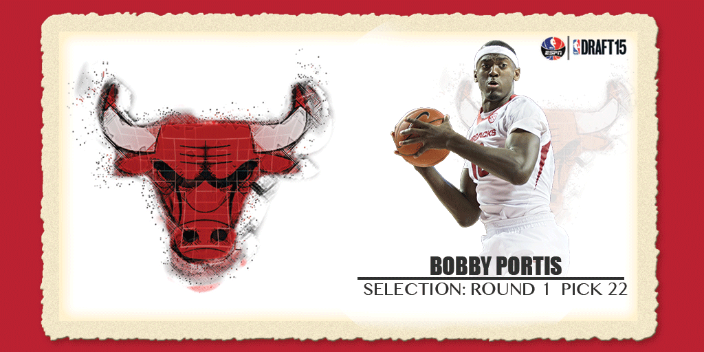 ESPNNBA's tweet photo. With the 22nd pick in the 2015 #NBADraft, the Chicago Bulls select Bobby Portis. http://t.co/vngcjW1rMj