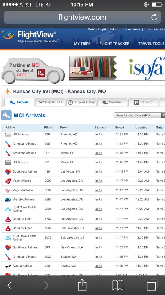 StevenMLam's tweet photo. @SouthwestAir check out all these cancelled flights to kc due to weather. Like my flight. Stuck in Dallas nocomps http://t.co/3iJgzZqrh6